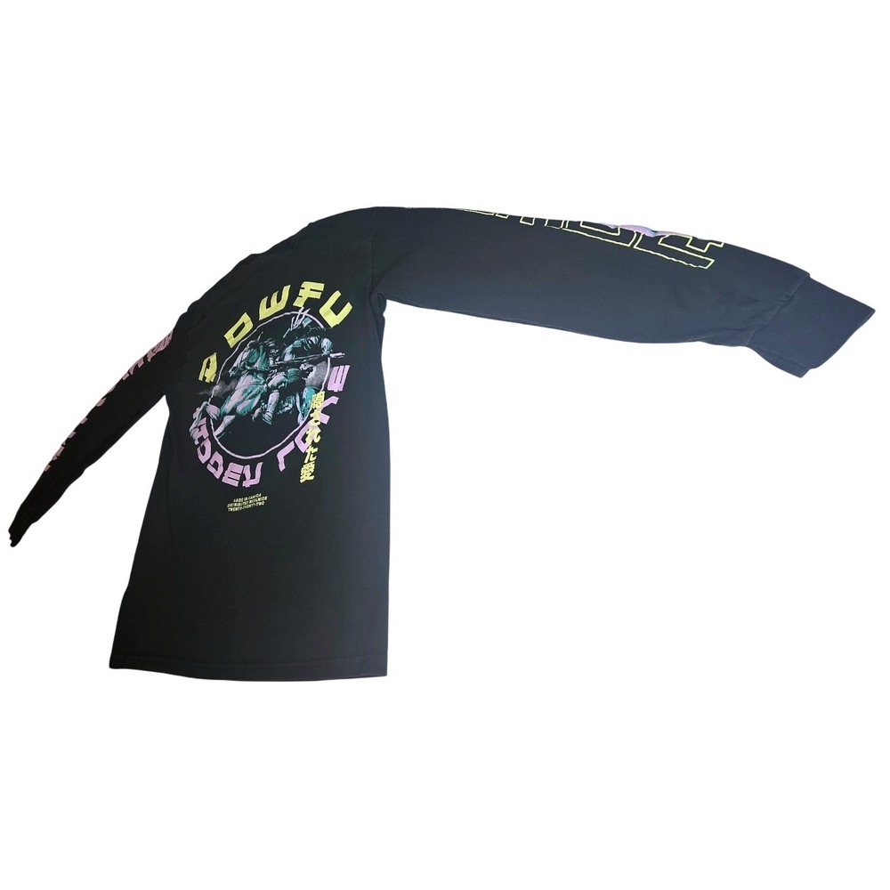 Powfu Hidden Love Long Sleeve Graphic T-Shirt Black Neon Artist Merch Mens Small - Picture 6 of 11